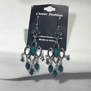 Turquoise & Blue Chandelier Earrings (UC3)